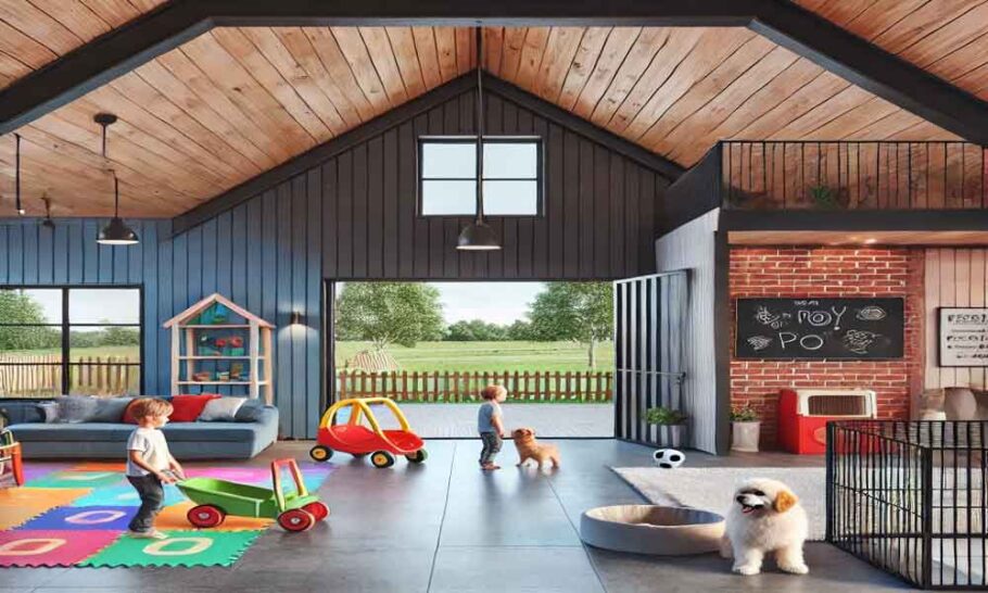 Designing Kid- and Pet-Friendly Spaces in Barndominiums