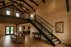 barndominium with staircase
