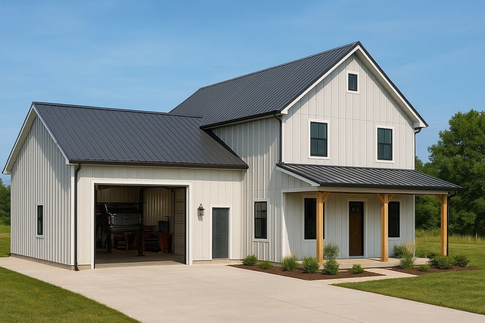 shop with a barndominium