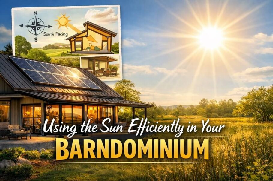 use the sun efficiently in a barndominium