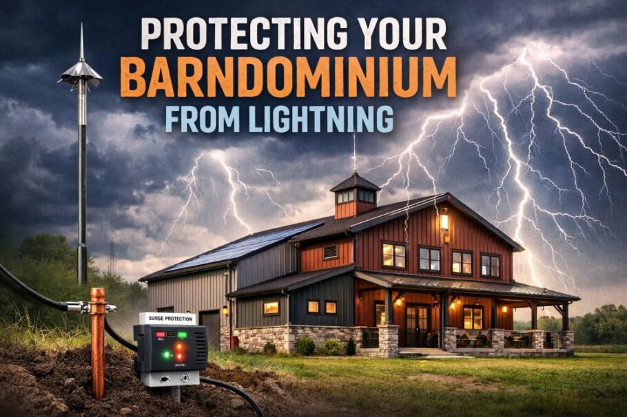 Protect barndominium from lightning